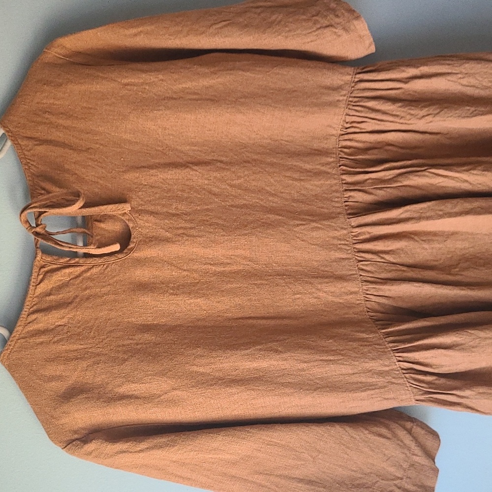 Magic Linen Medium Dress in Cinnamon - Picture 7 of 8